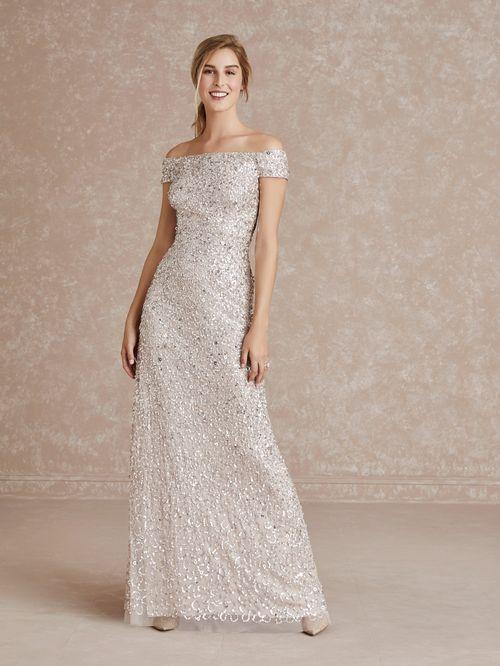 Adrianna Papell Platinum Bridesmaid Dress Style 40102 - Image 4