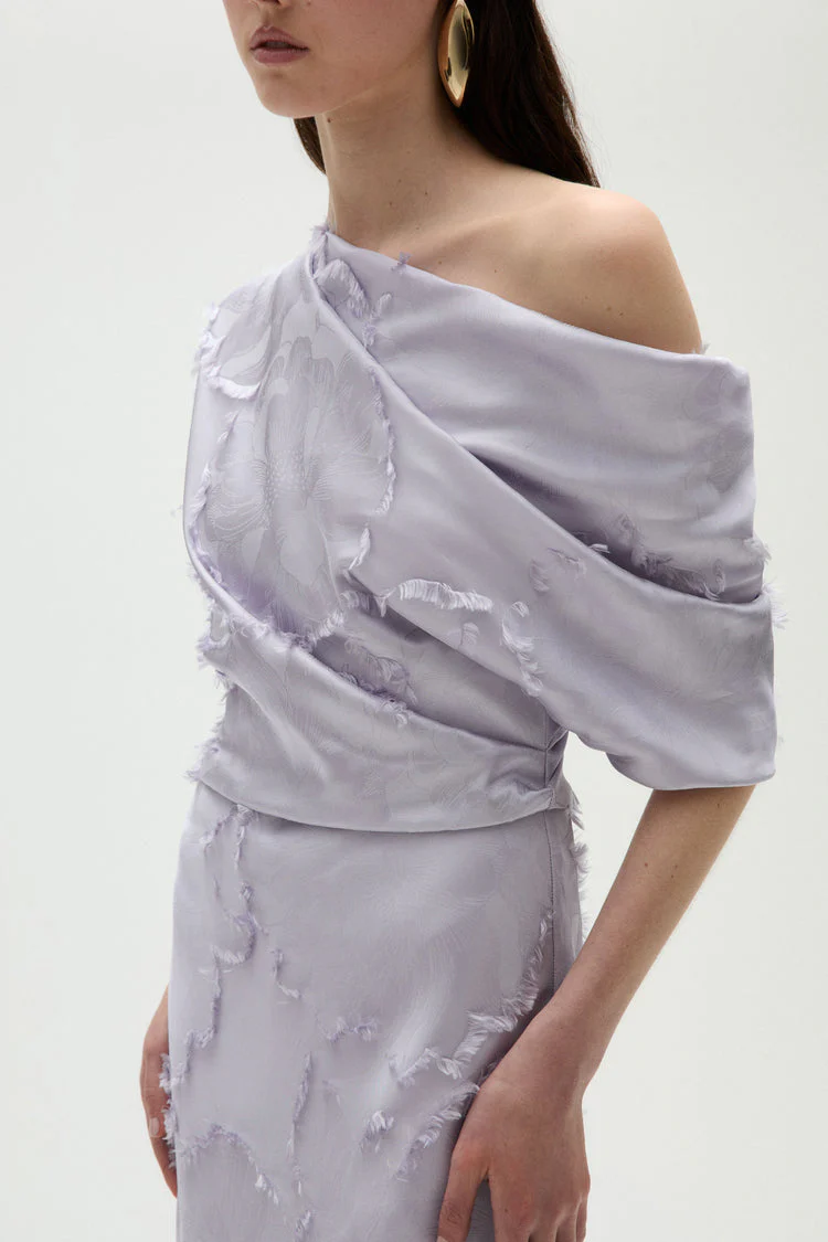 Amsale Evening Jacquard Slouch Dress P916 - Image 9