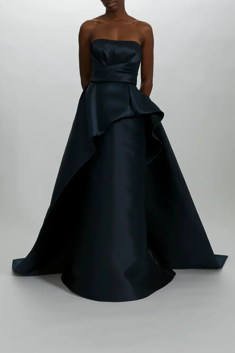Amsale Evening Peplum Train Gown P457M - Image 5
