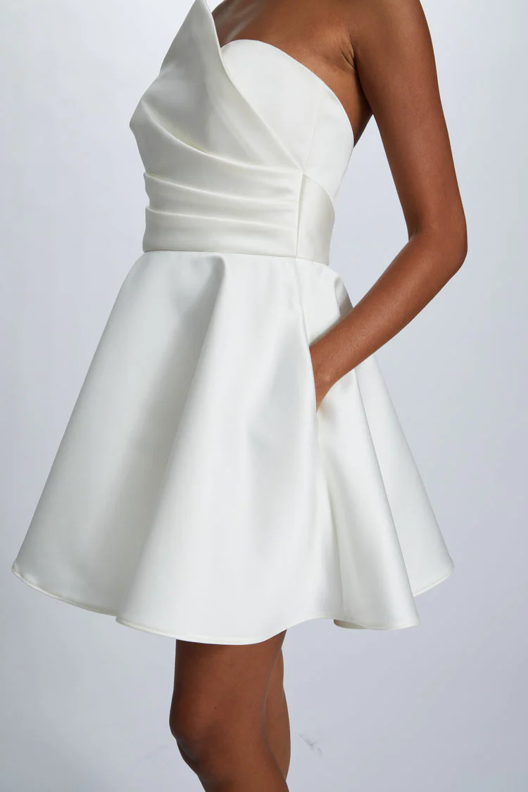 Amsale Little White Dress LW238 - Image 5
