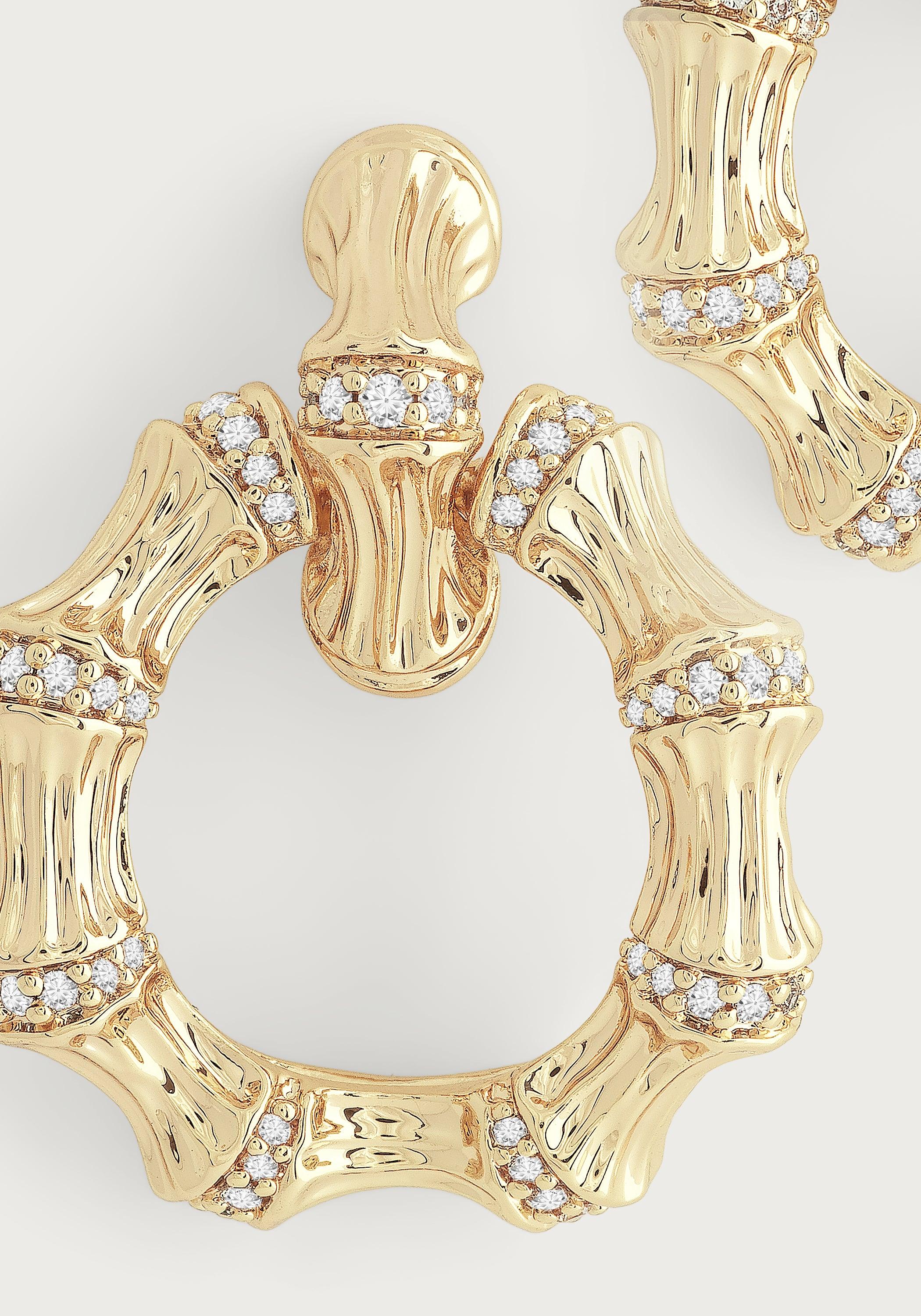 Bamboo Double Hoop Earrings - Image 4