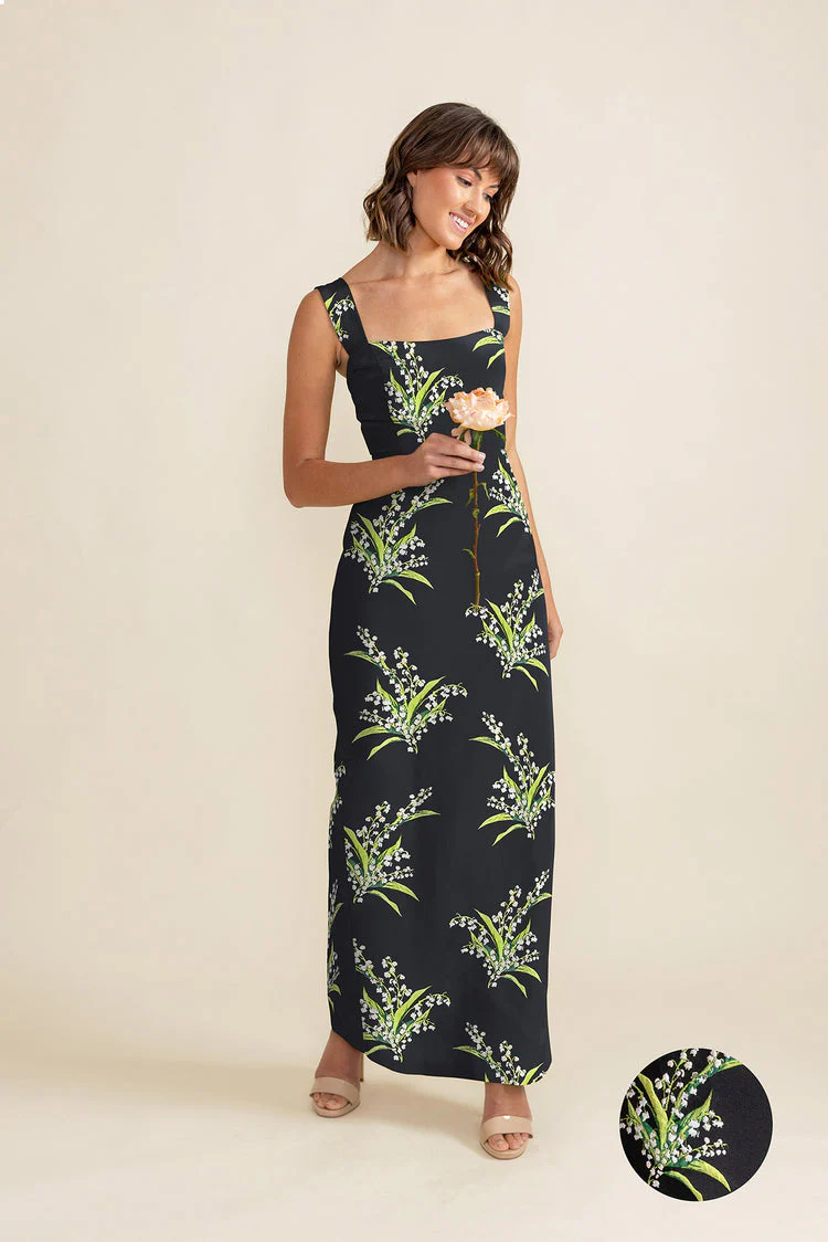 Beckett Bodice with Straight Skirt in Lily of the Valley Jacquard - Image 5