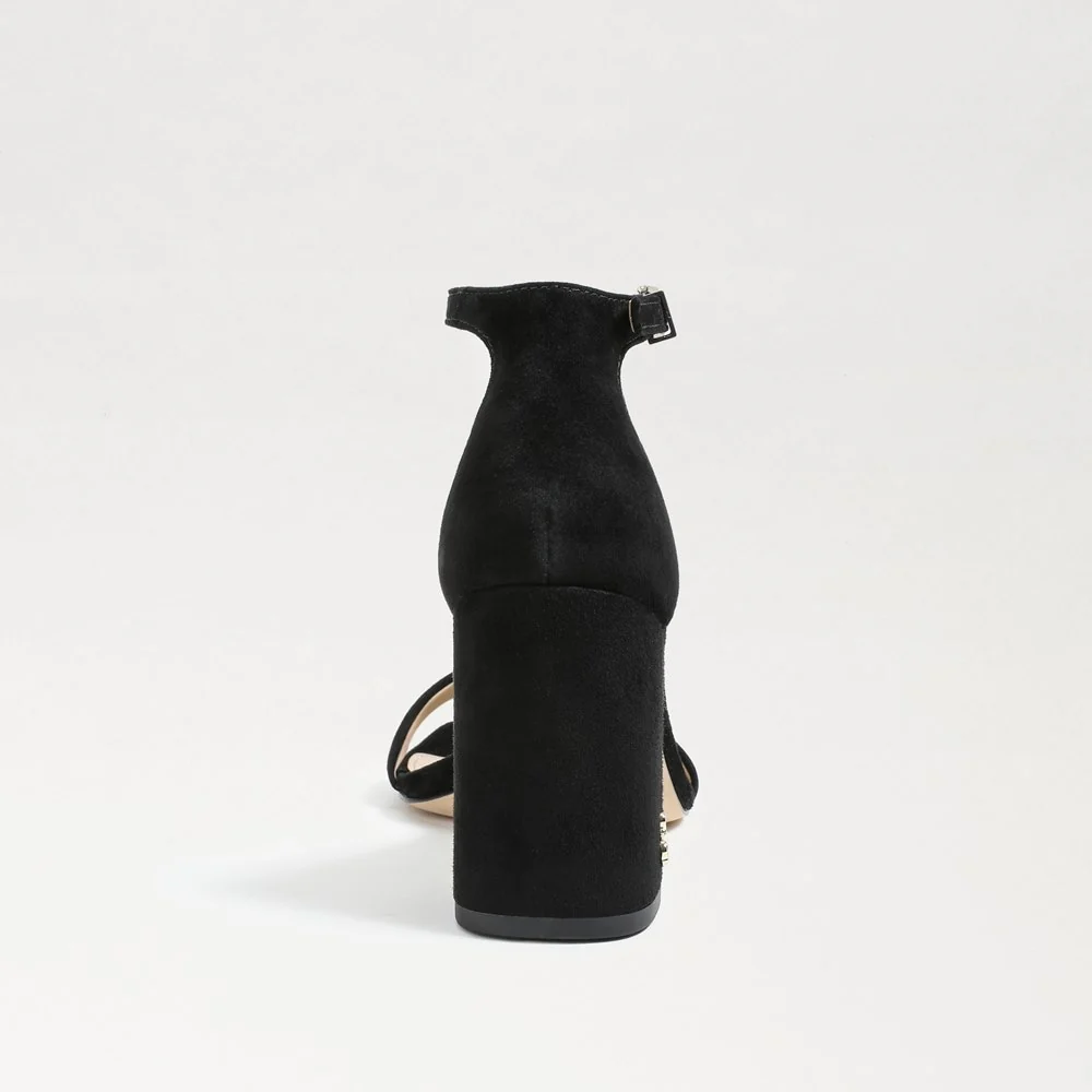 Daniella Block Heel Sandal in Black Suede - Image 5