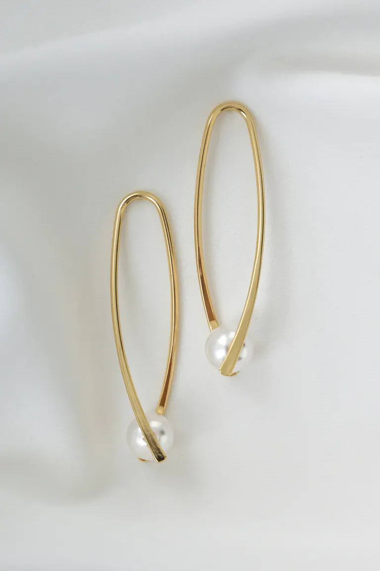 Danna Gold and Pearl Statement Earring