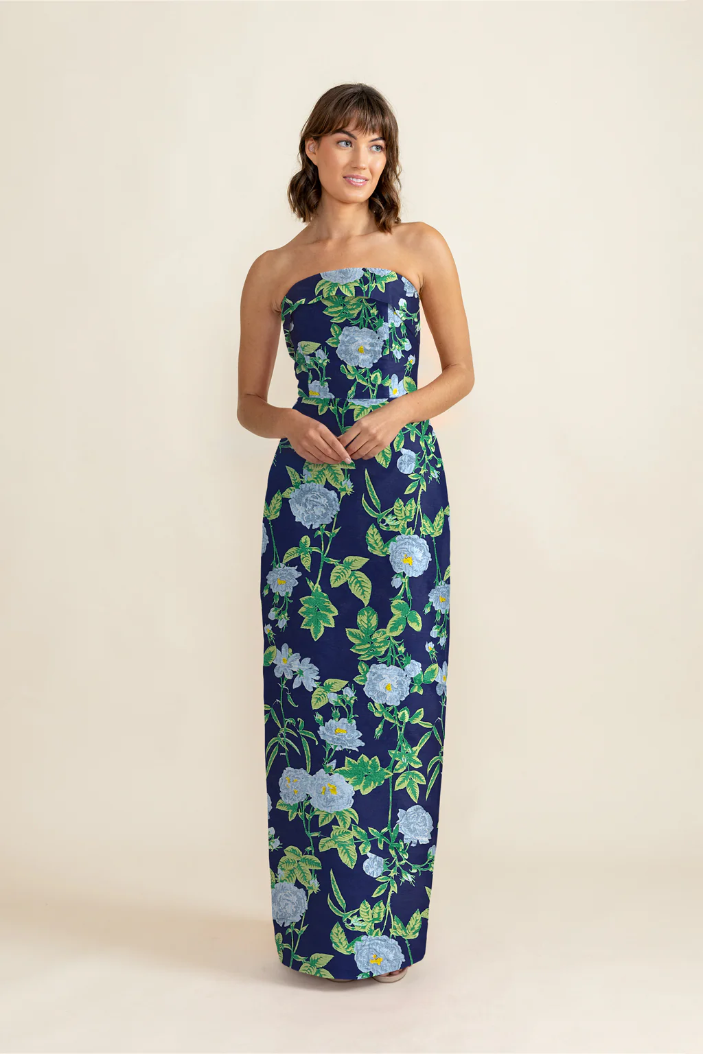 Eva Bodice with Straight Skirt in Camellia Jacquard - Image 2