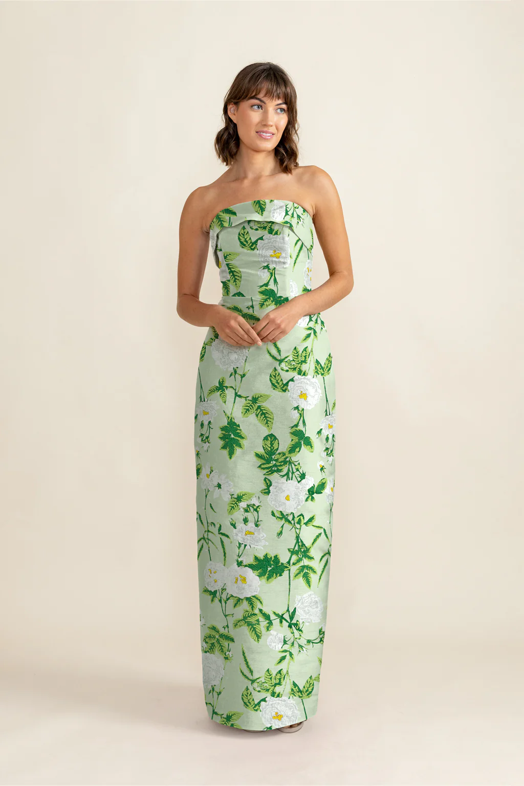 Eva Bodice with Straight Skirt in Camellia Jacquard - Image 3