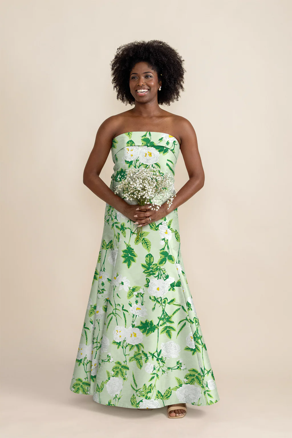 Eva Bodice with Trumpet Skirt in Camellia Jacquard - Image 2