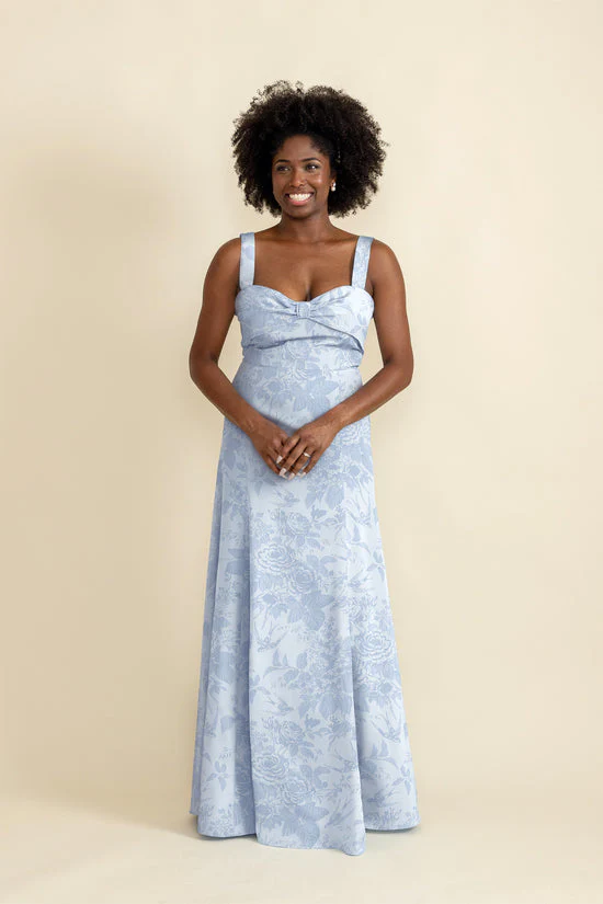 Grace Bodice with Flute Skirt in Garden Flora Jacquard - Image 3
