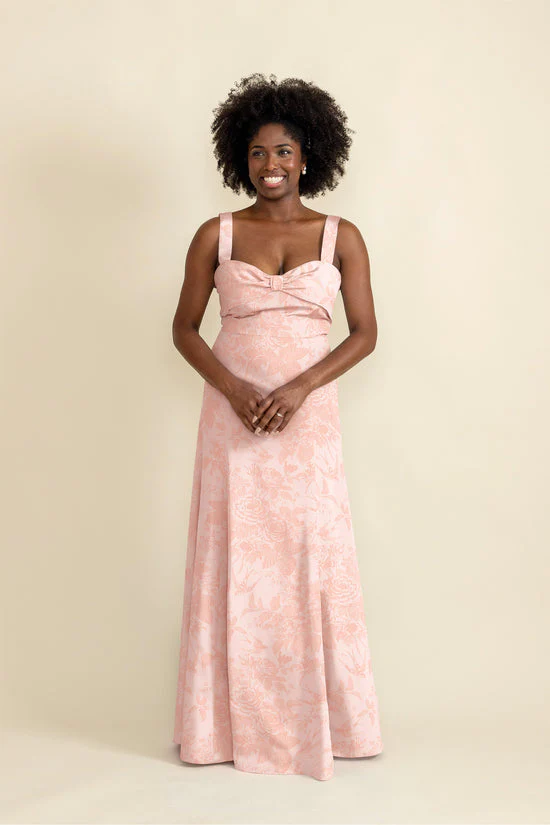 Grace Bodice with Flute Skirt in Garden Flora Jacquard - Image 4