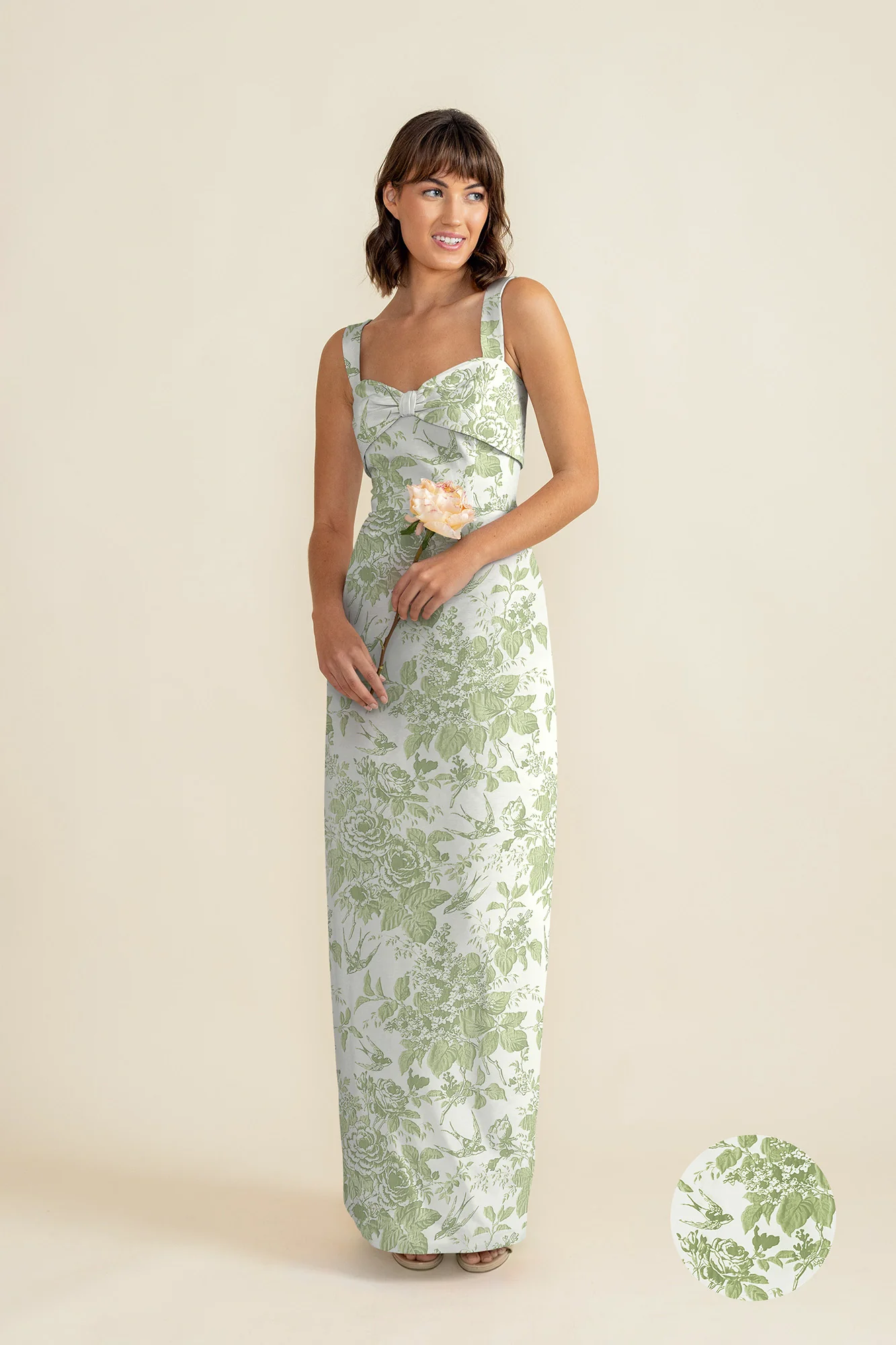 Grace Bodice with Straight Skirt in Garden Flora - Image 2