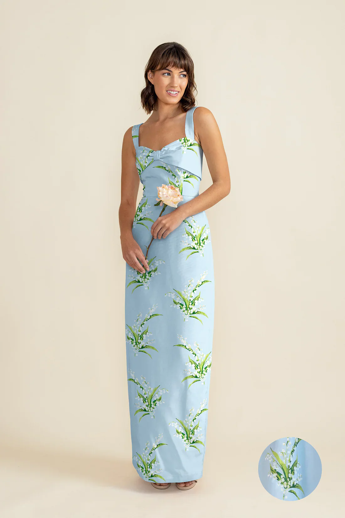 Grace Bodice with Straight Skirt Lily of the Valley Jacquard - Image 3