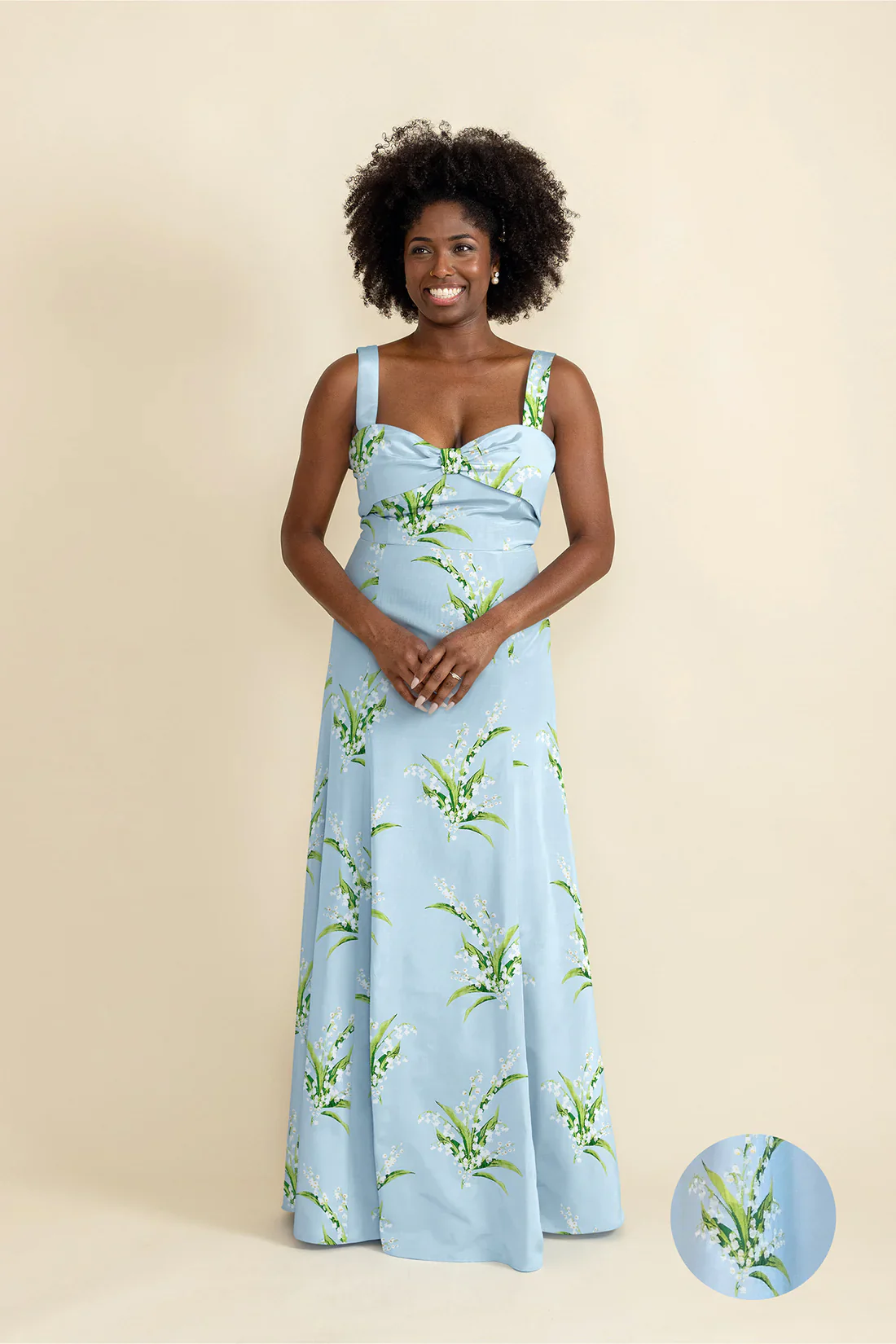 Grace Bodice with Trumpet Skirt in Lily of the Valley Jacquard - Image 3