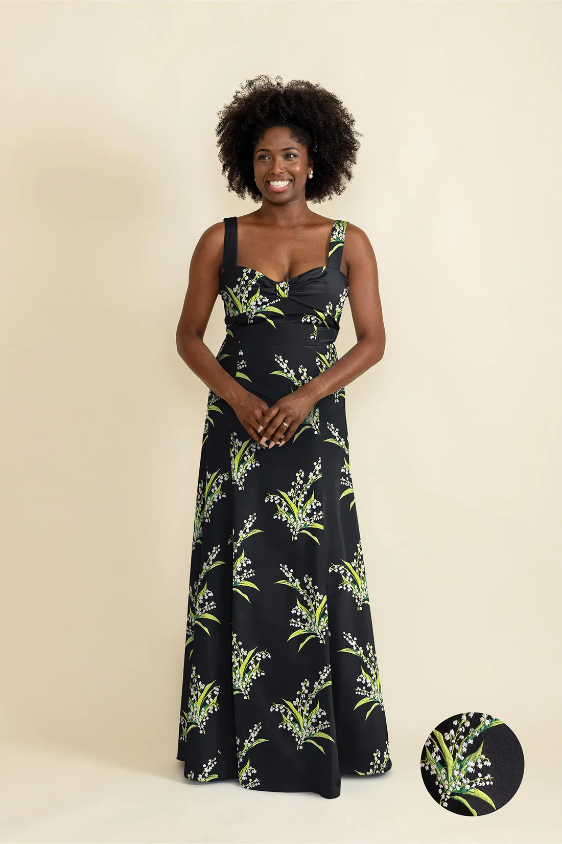 Grace Bodice with Trumpet Skirt in Lily of the Valley Jacquard - Image 7