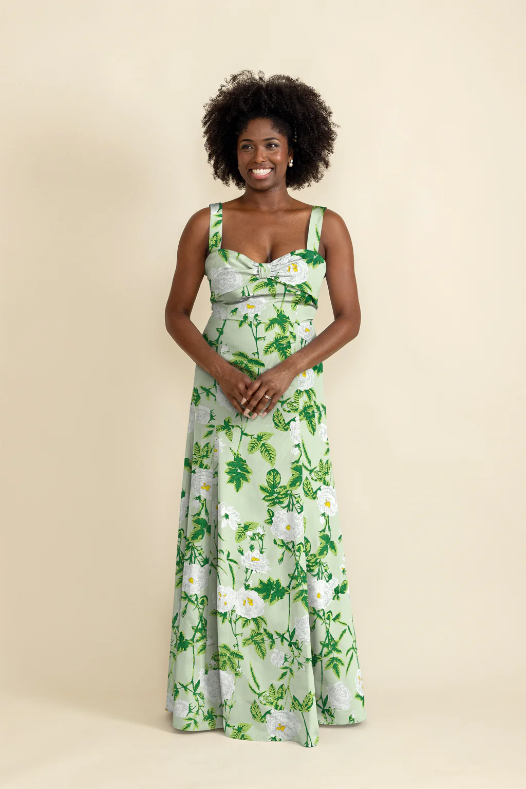 Grace Bodice with Trumpet Skirt in Camellia Jacquard - Image 2
