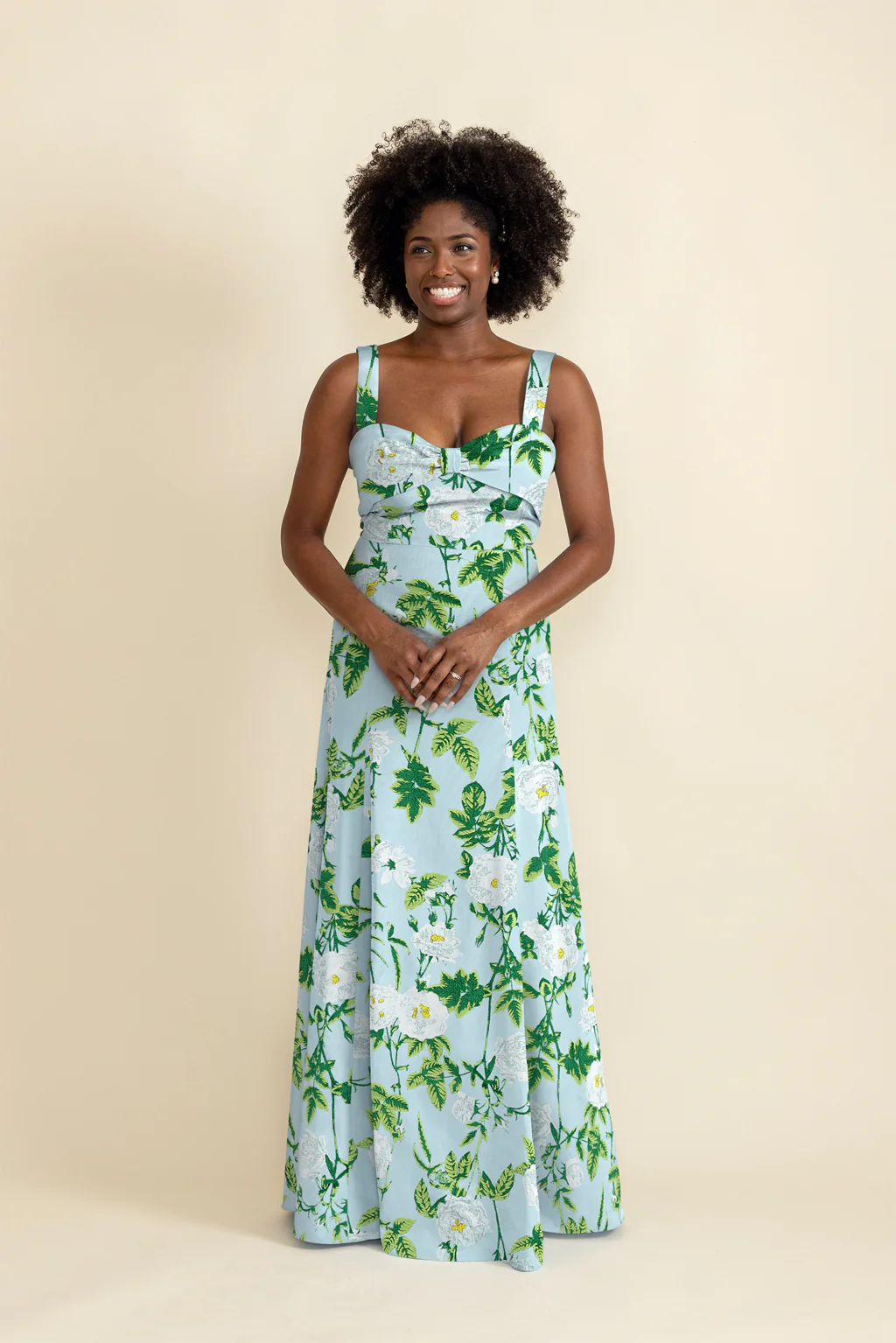 Grace Bodice with Trumpet Skirt in Camellia Jacquard - Image 3