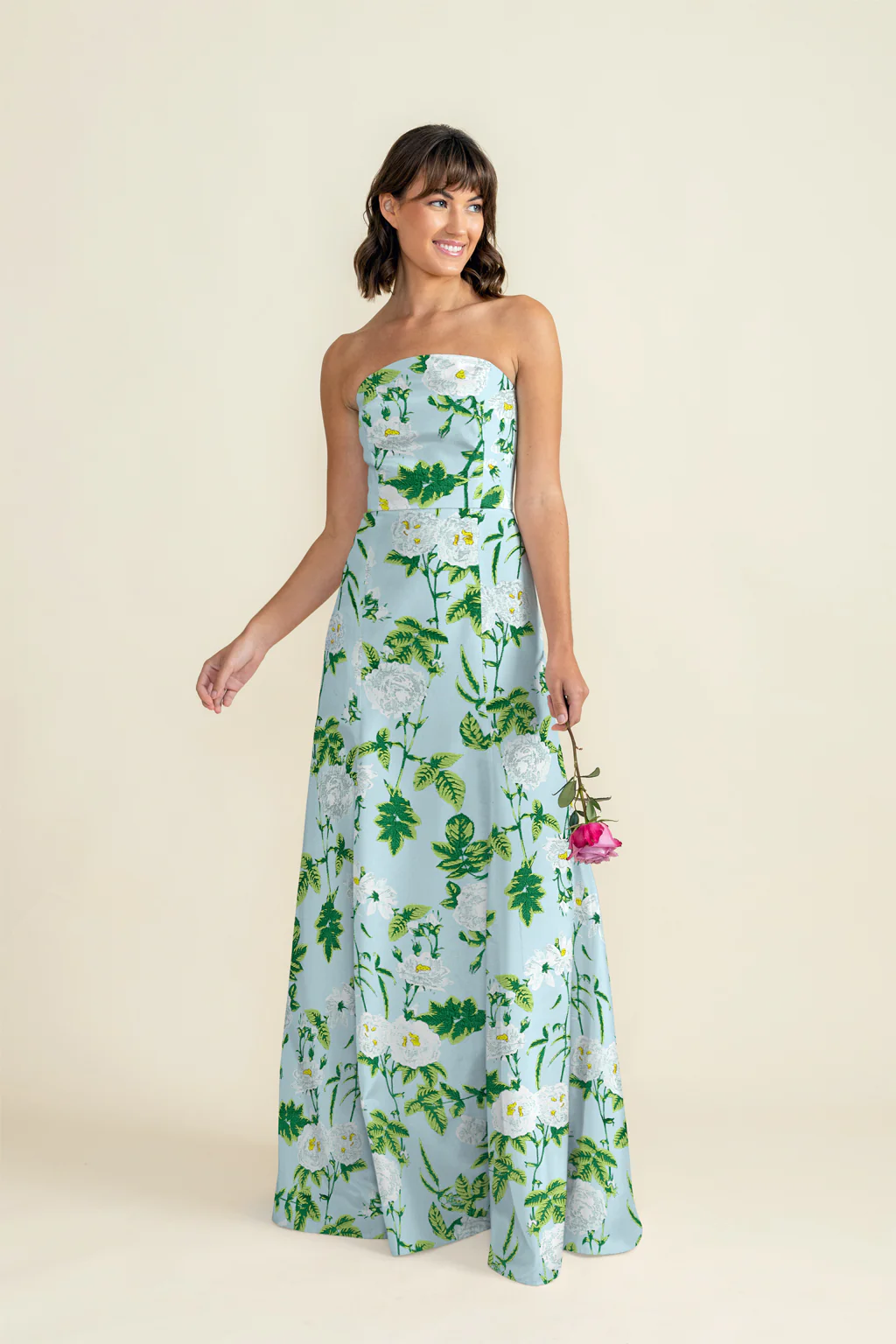 Hannah Bodice with Trumpet Skirt in Camellia Jacquard - Image 4