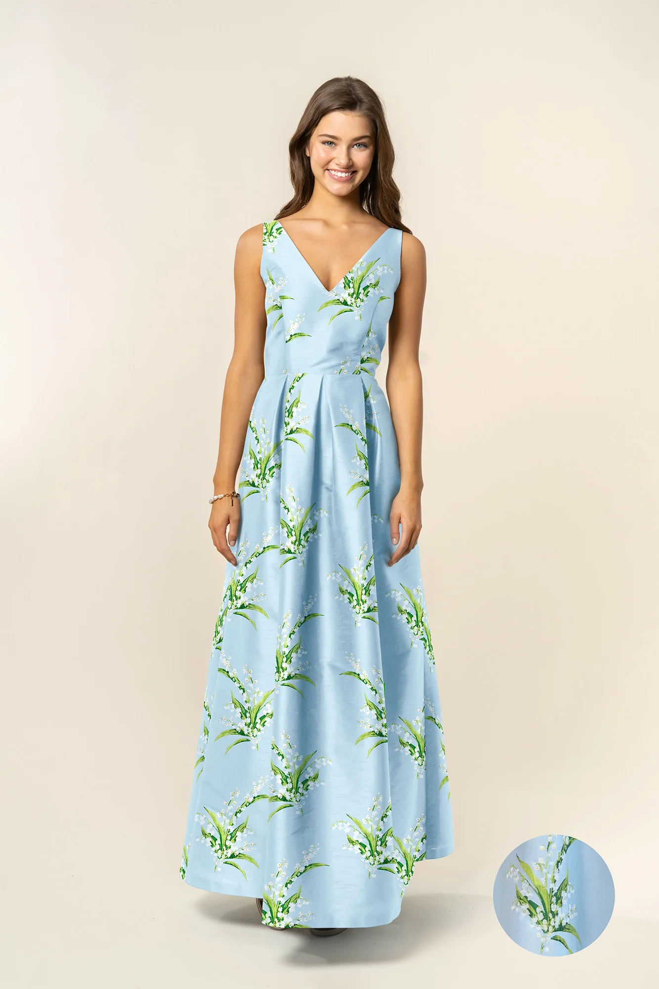 Harper Bodice with Dahlia Skirt in Lily of the Valley Jacquard - Image 2