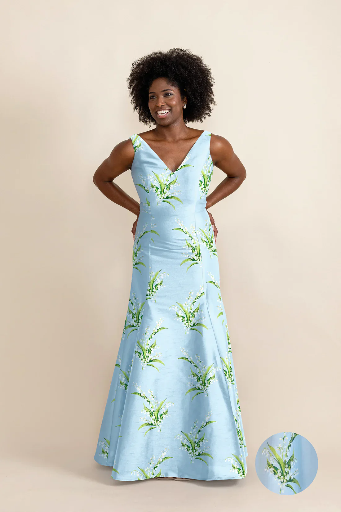 Harper Bodice with Trumpet Skirt in Lily of the Valley Jacquard - Image 4