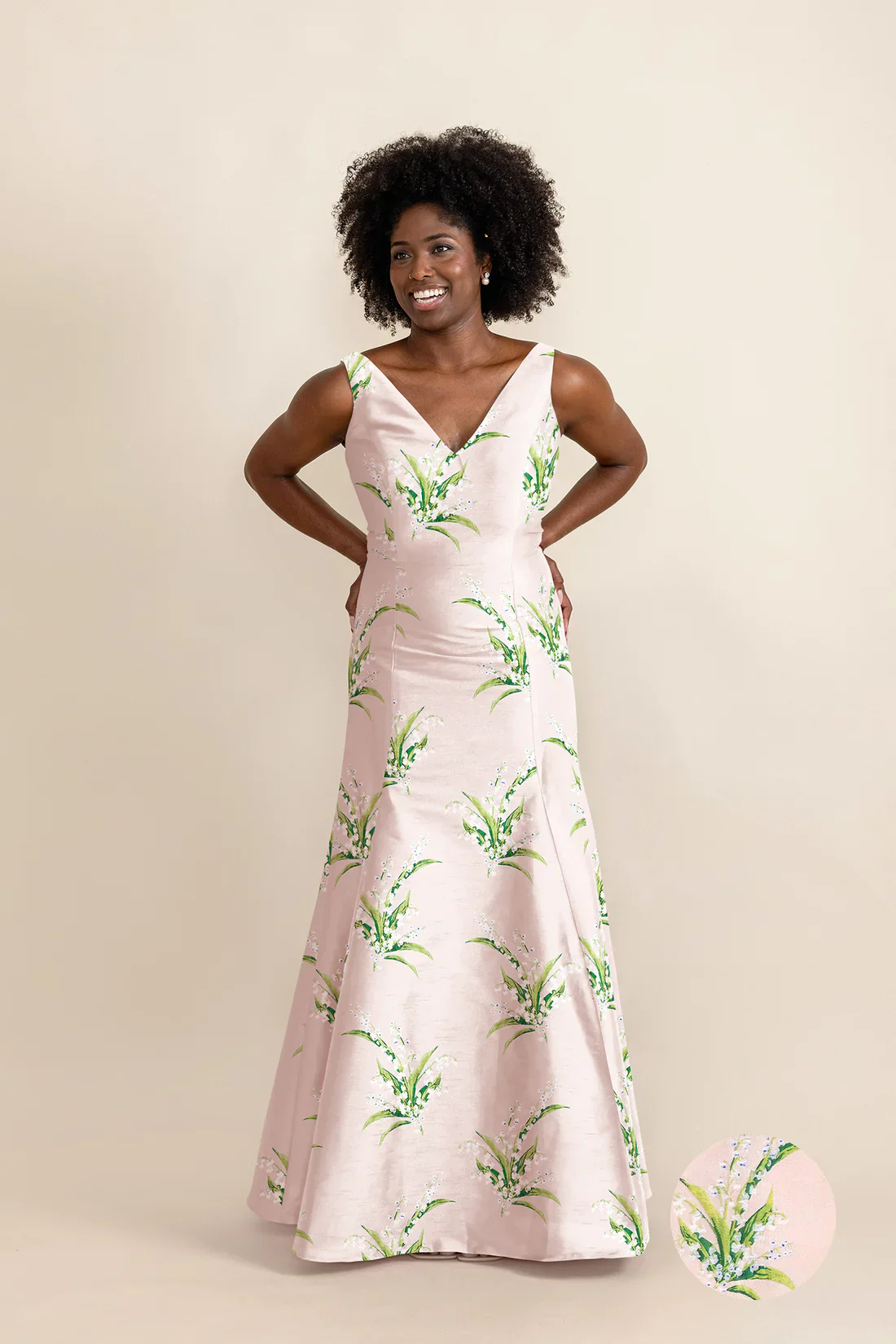 Harper Bodice with Trumpet Skirt in Lily of the Valley Jacquard - Image 6