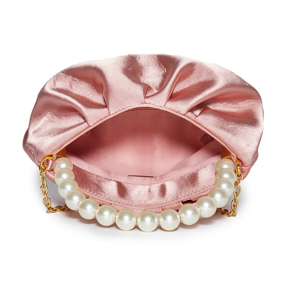 DUSTY ROSE MARLOWE SATIN EVENING POUCH - Image 5