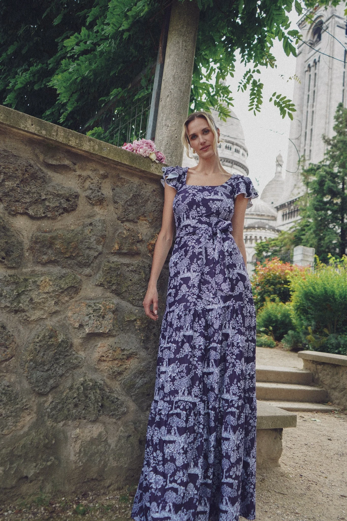 Isabella Dress in French Country Navy - Image 2