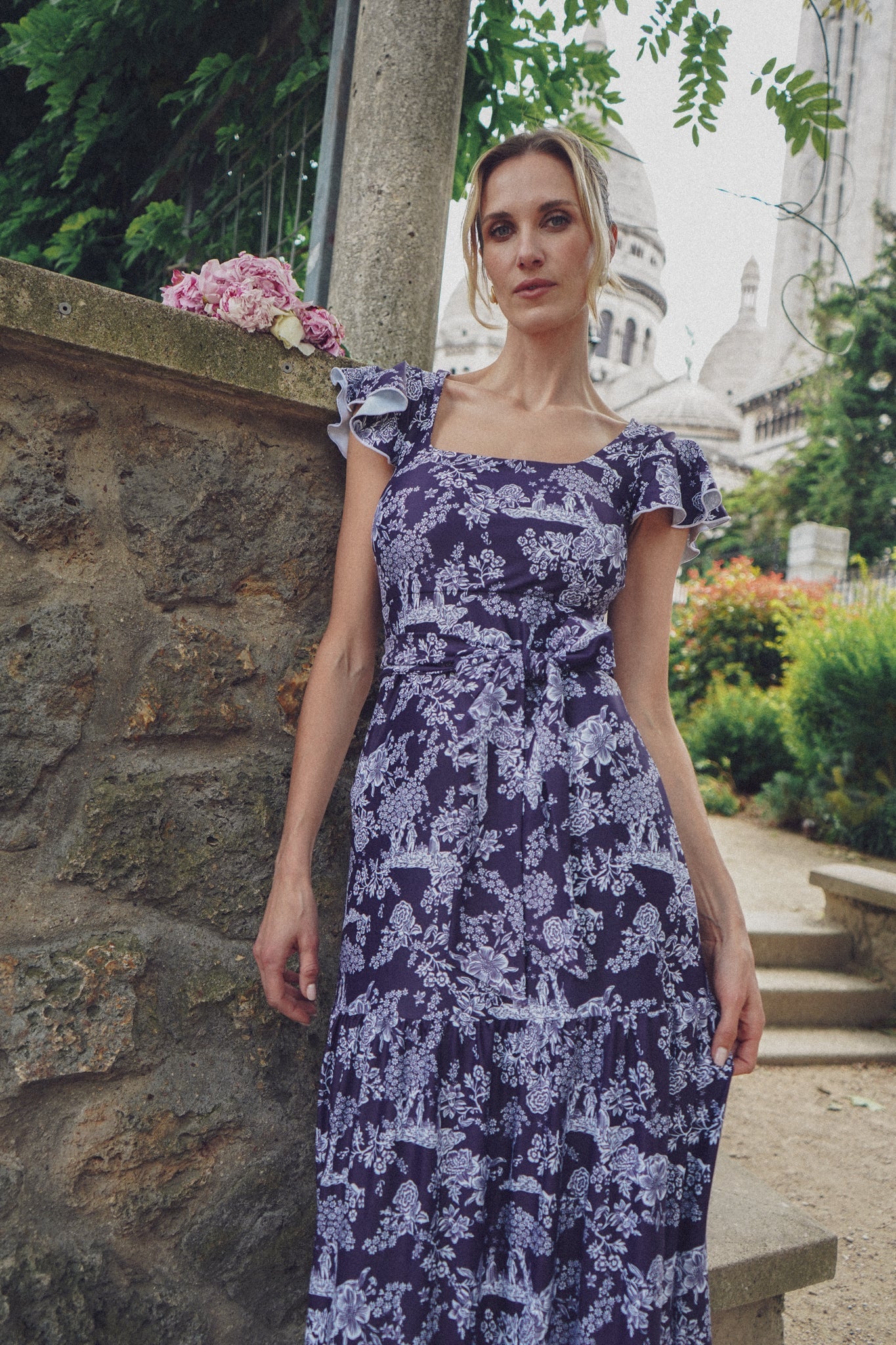 Isabella Dress in French Country Navy - Image 5