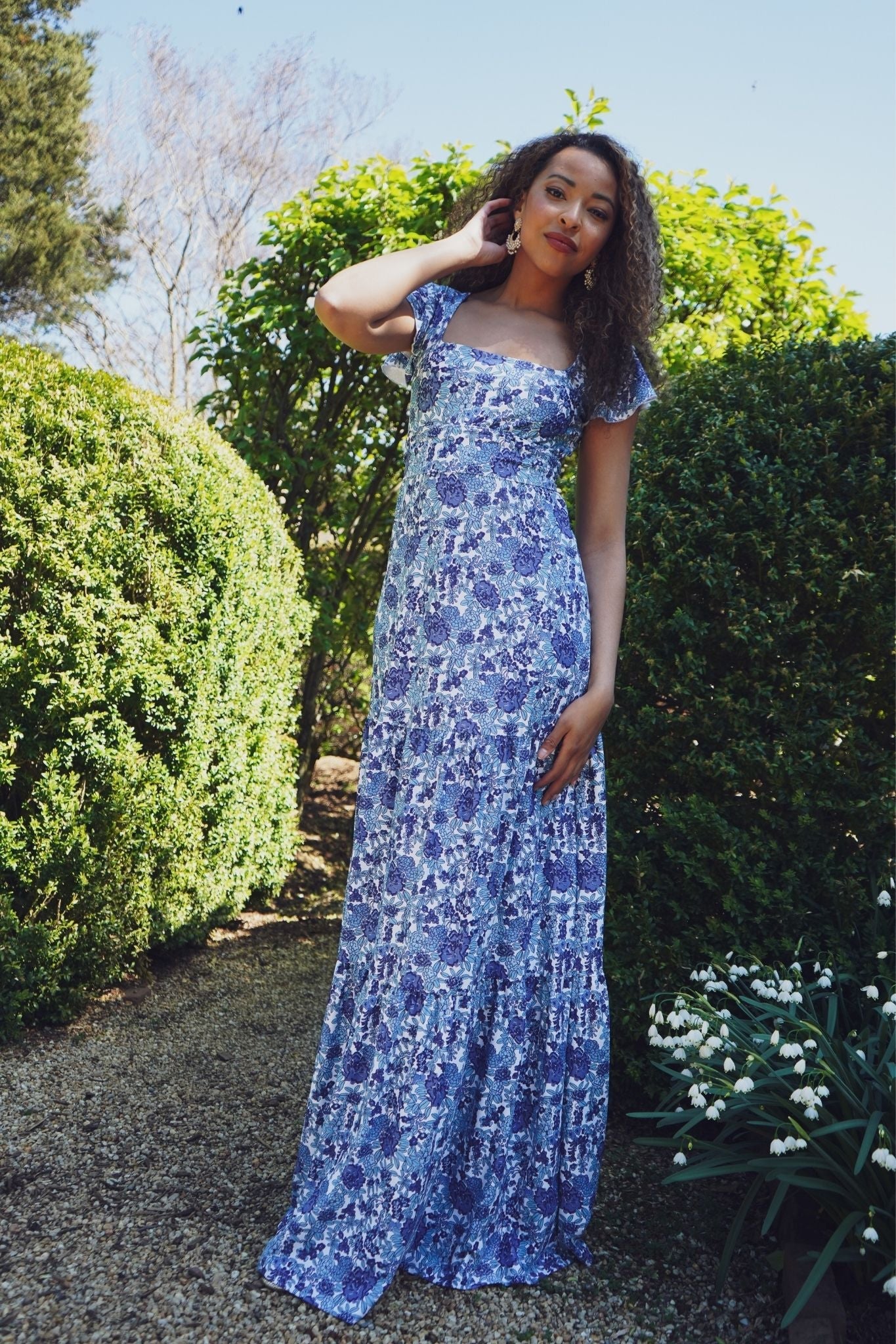 Isabella Dress in Porcelain Petals - Image 5