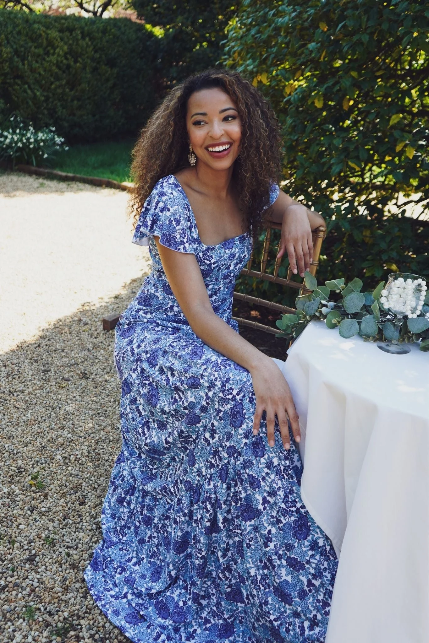 Isabella Dress in Porcelain Petals - Image 5
