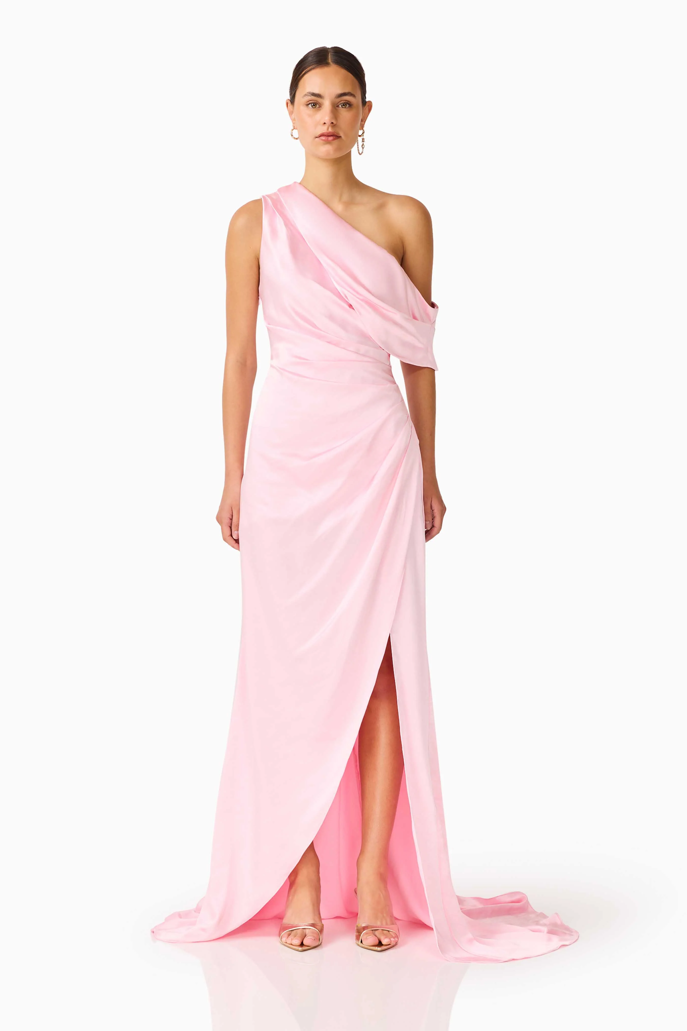 Isadora One Shoulder Gown in Pale Pink - Image 2