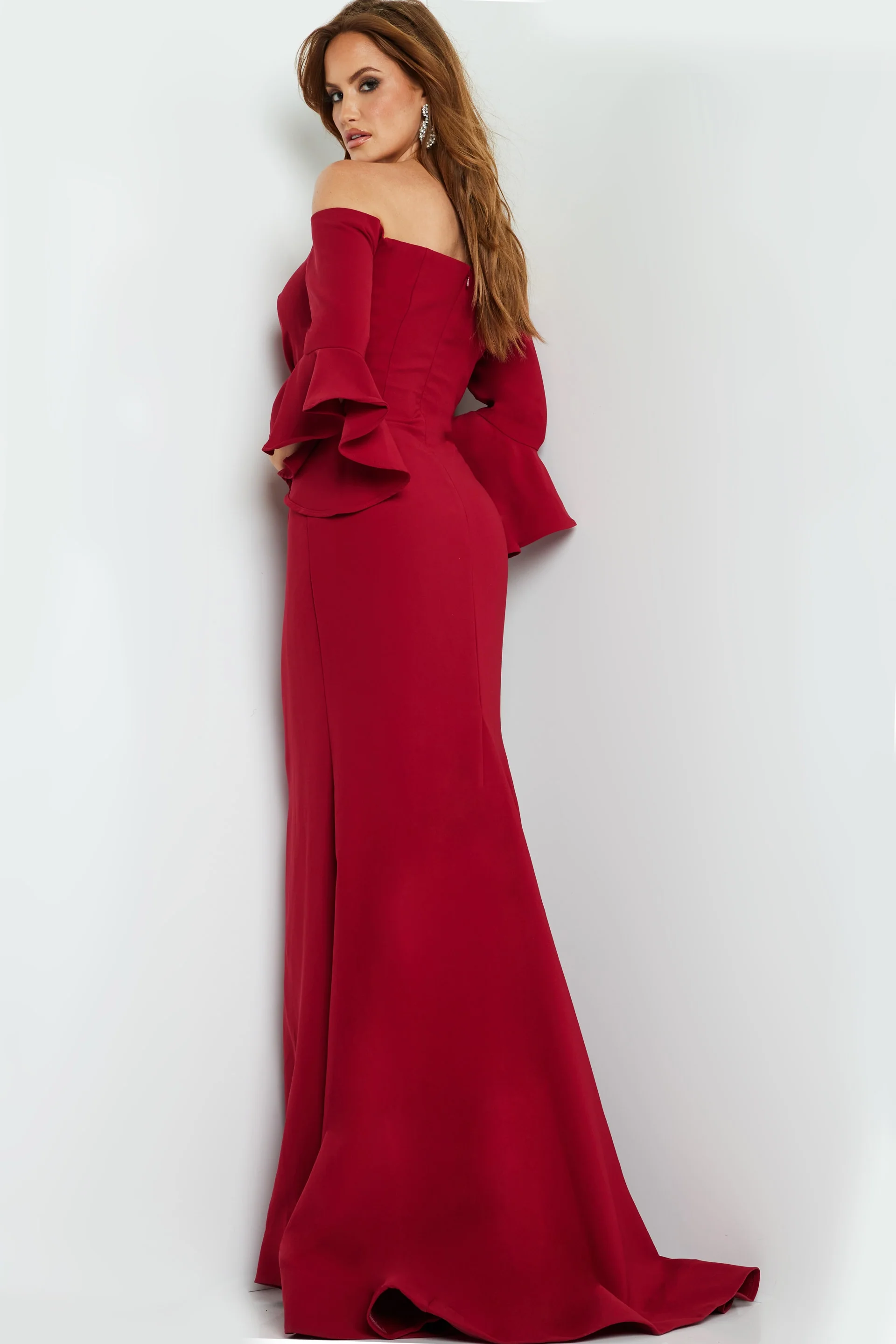 Jovani Bell Sleeves Off the Shoulder Dress 07065 - Image 3
