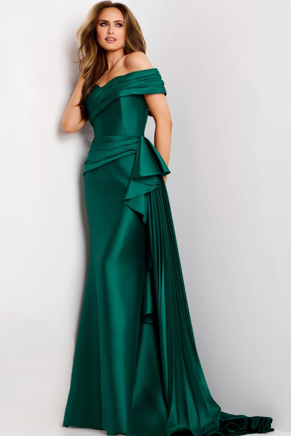 Jovani Elegant Off-the-Shoulder Gown with Draped Detail 44524 - Image 6