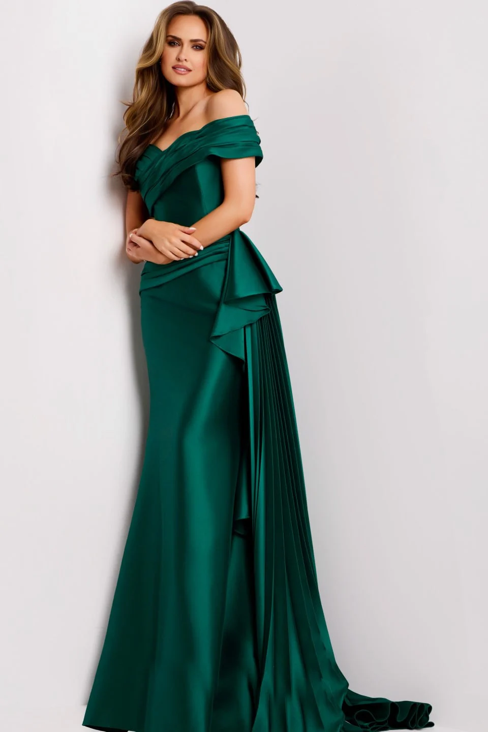 Jovani Elegant Off-the-Shoulder Gown with Draped Detail 44524 - Image 7