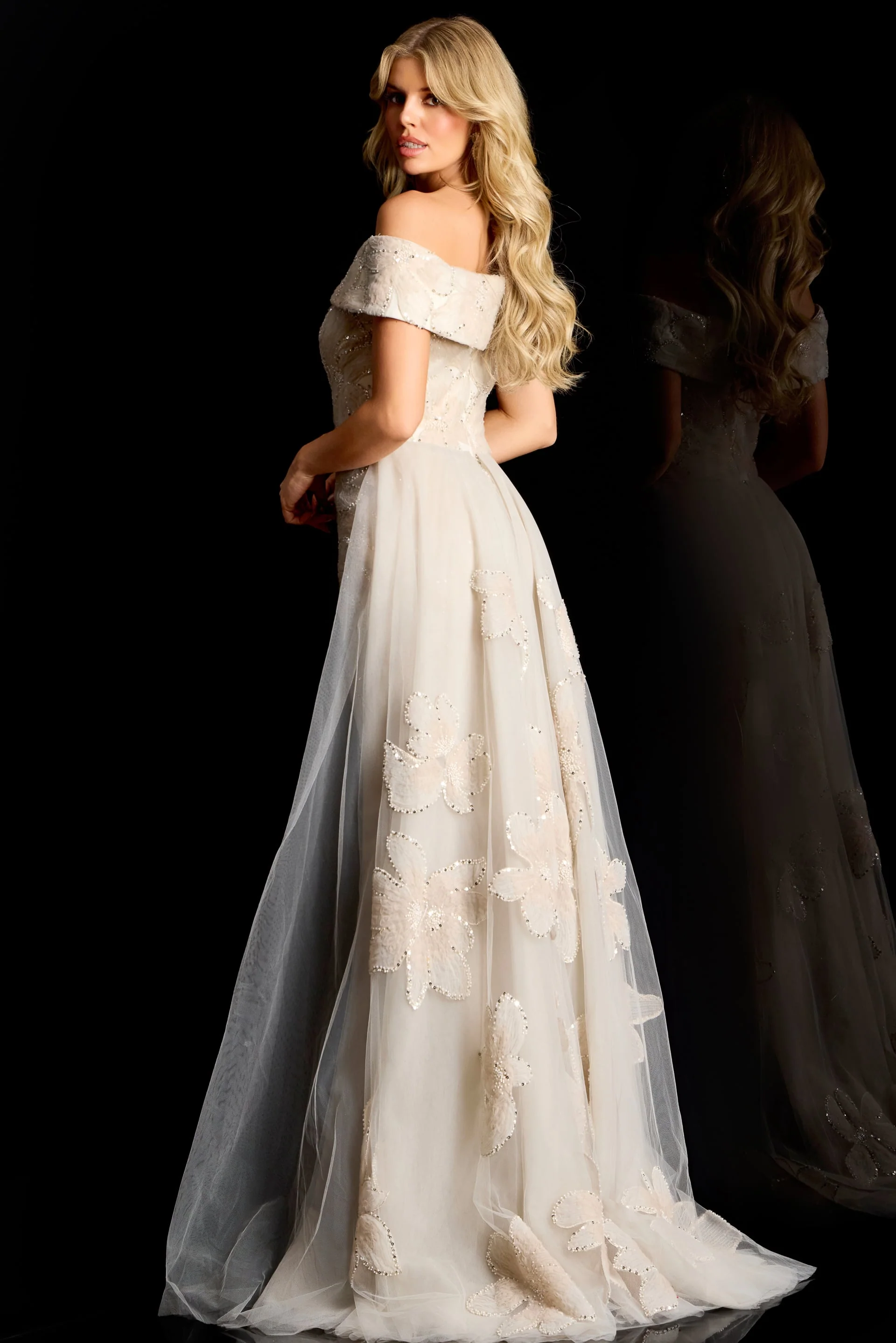 Jovani Embellished Gown With Sheer Overskirt 46034 - Image 2
