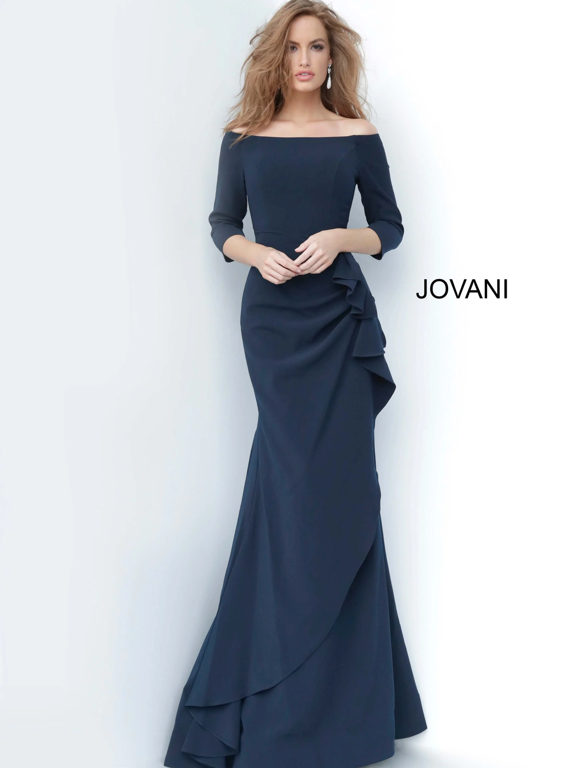 Jovani Sheath Off the Shoulder Evening Dress 00446 - Image 11