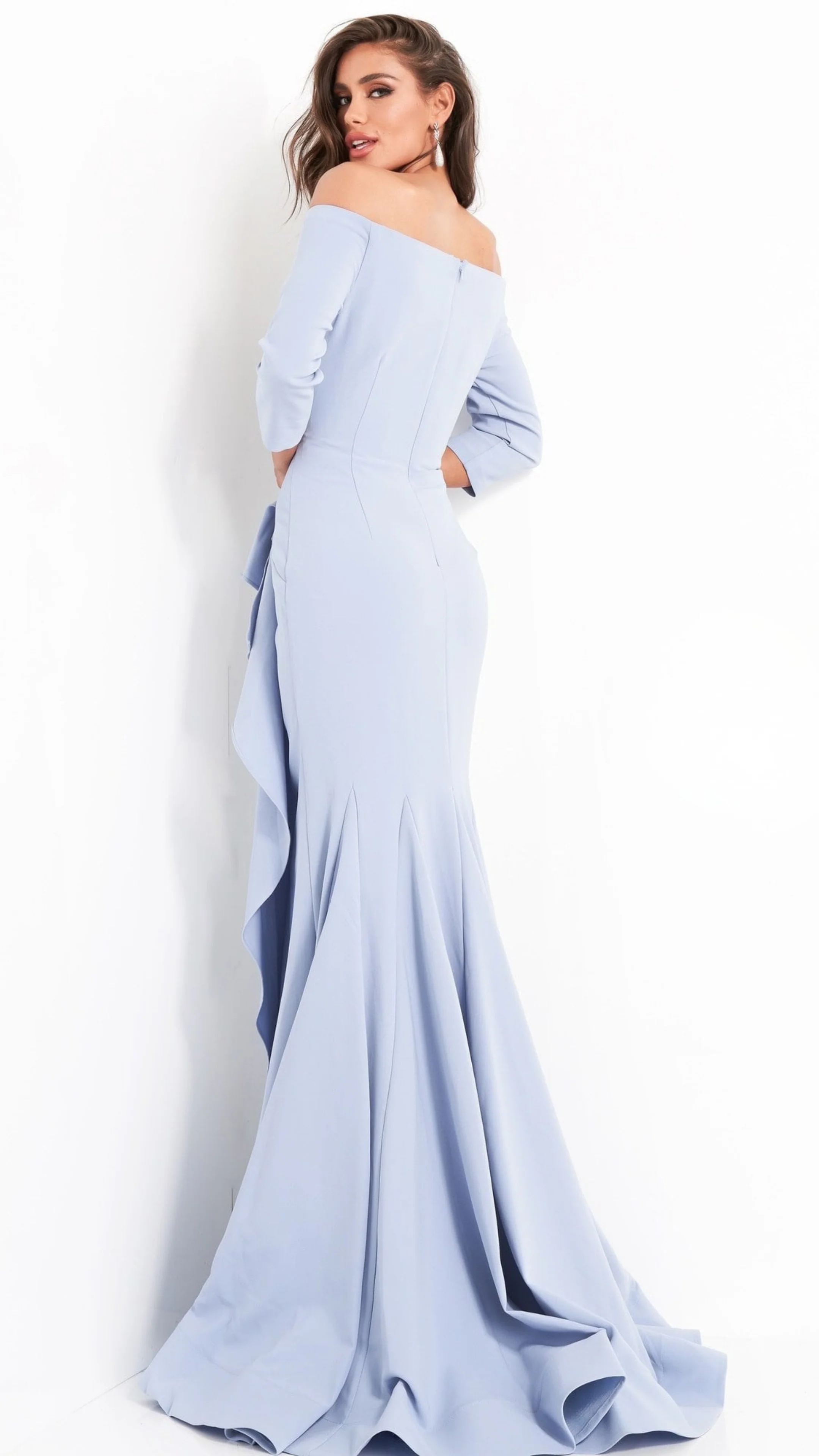 Jovani Sheath Off the Shoulder Evening Dress 00446 - Image 15