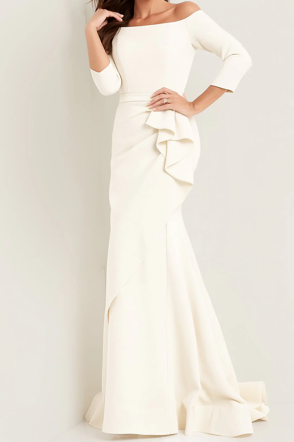 Jovani Sheath Off the Shoulder Evening Dress 00446 - Image 5
