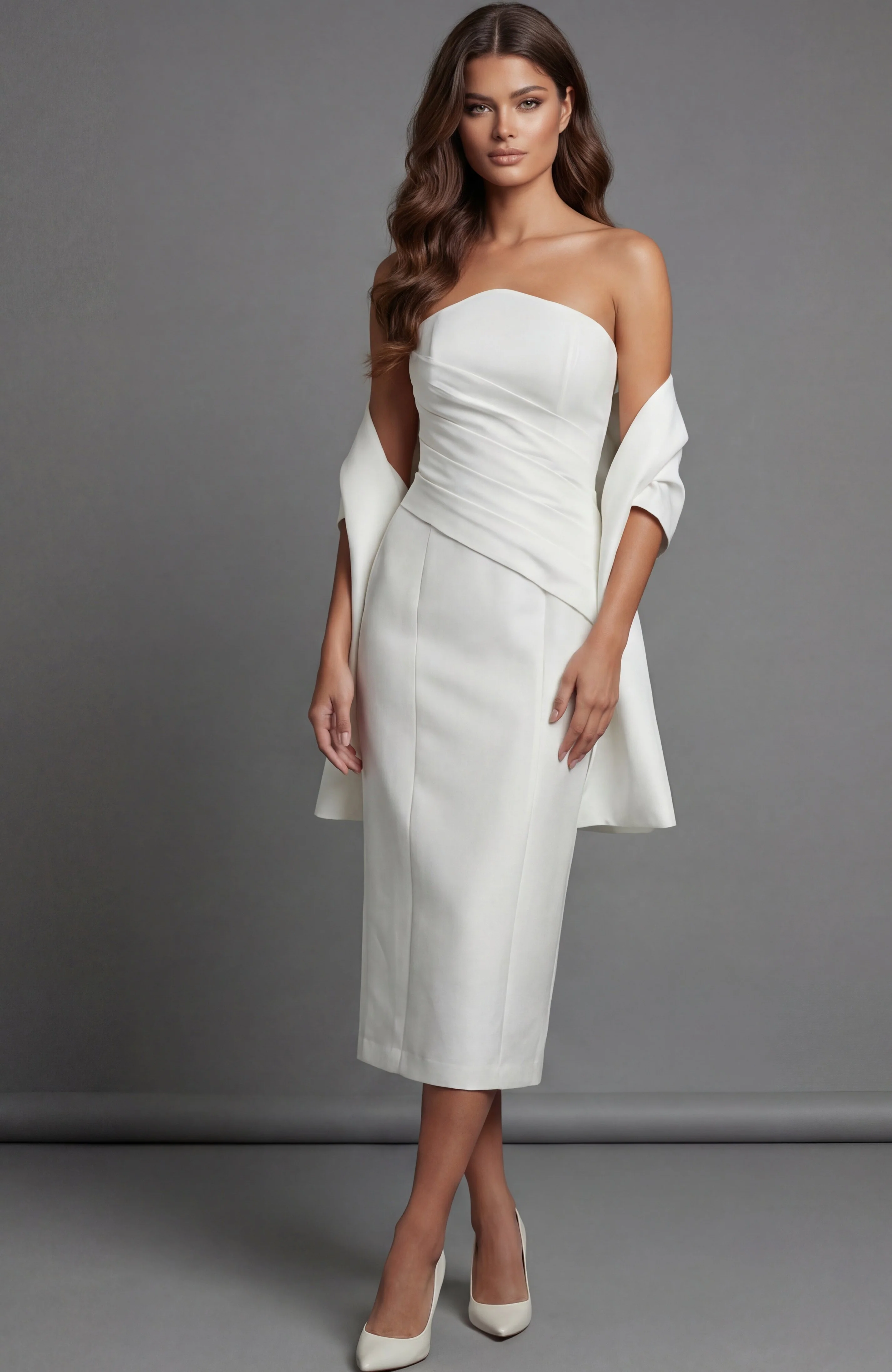 Jovani Strapless Dress With Structured Wrap Detail 51635