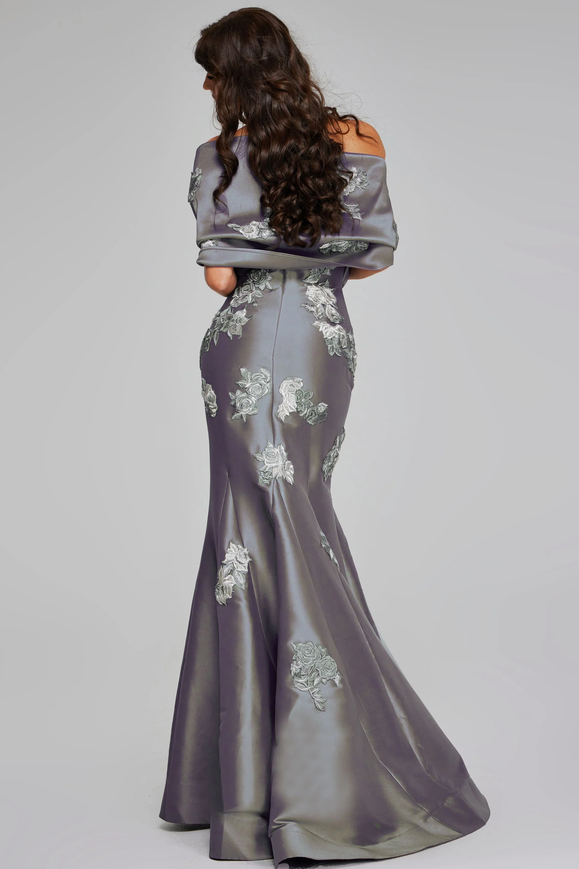 Jovani Strapless Gown with Floral Embellishments 39261 - Image 4