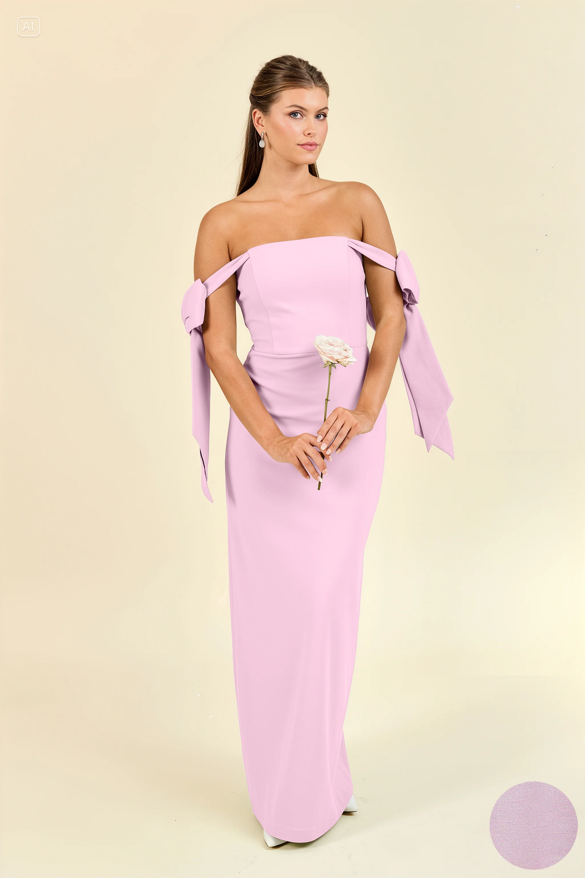 Julie Bodice with Straight Skirt in Drapey Bengaline - Image 2