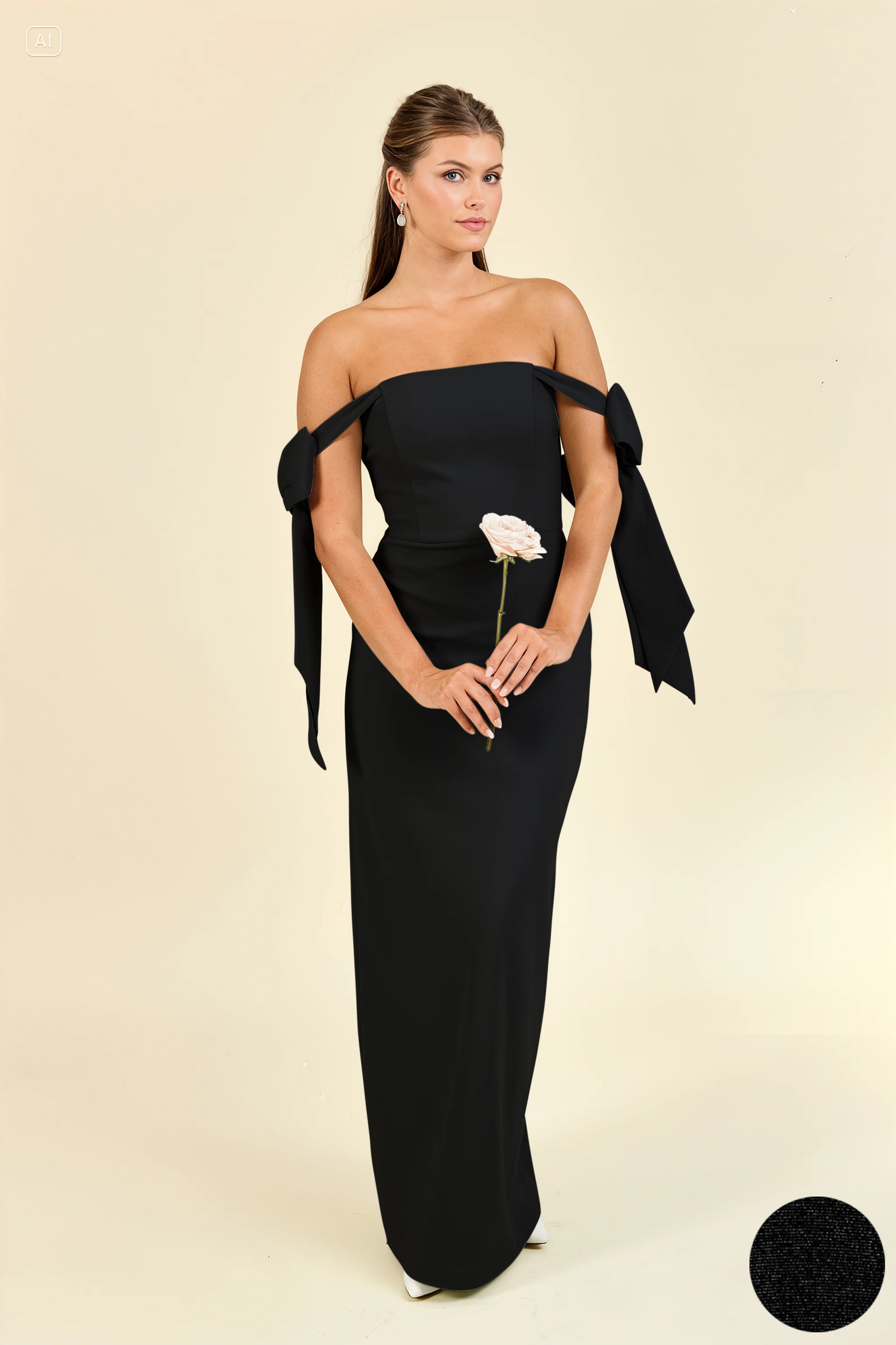 Julie Bodice with Straight Skirt in Drapey Bengaline - Image 3