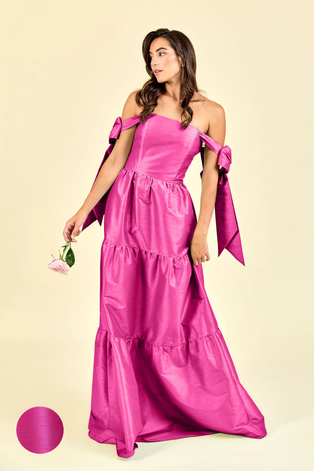 Julie Bodice with Tiered Skirt in Shantung - Image 13