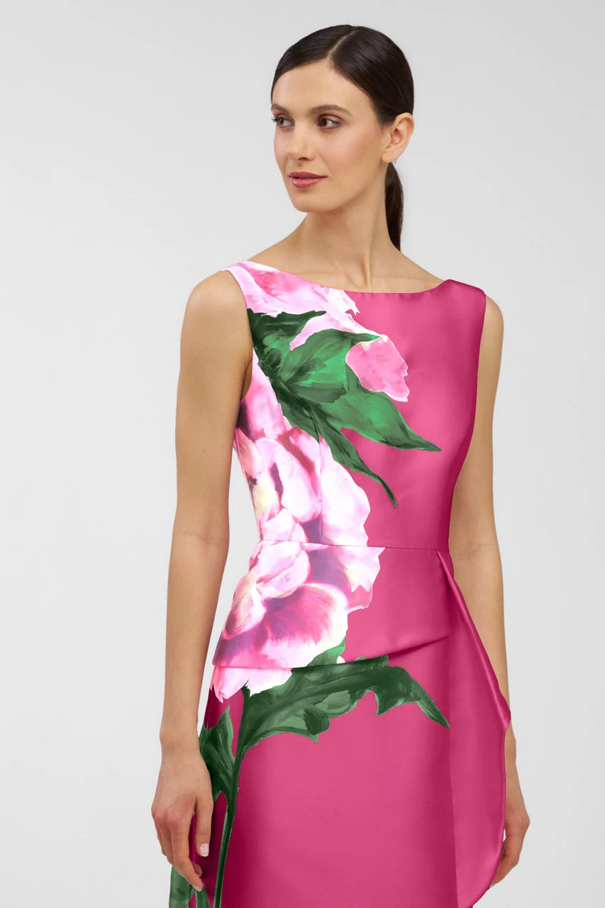 Kay Unger Luciana Column Gown in Rose Bud - Image 4