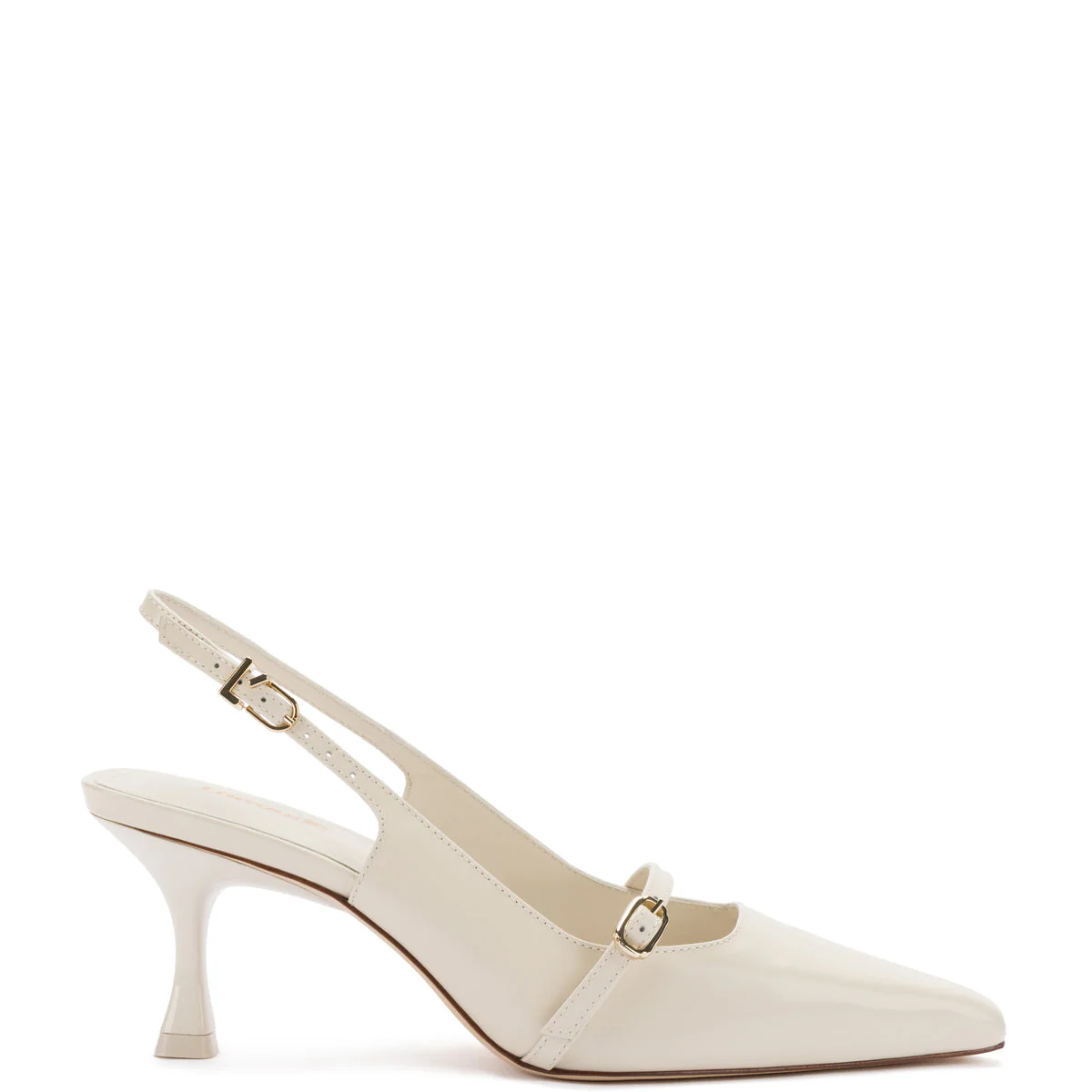 Ines Pump In Ivory Leather - Image 2