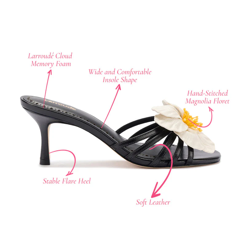 Magnolia Mule In Black Leather - Image 4
