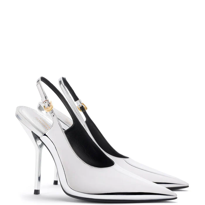 Larroudé x Altuzarra Pump In Silver Specchio - Image 2