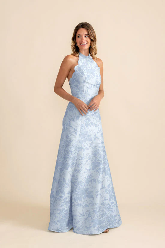 Margot Bodice with Flute Skirt in Garden Flora Jacquard - Image 3