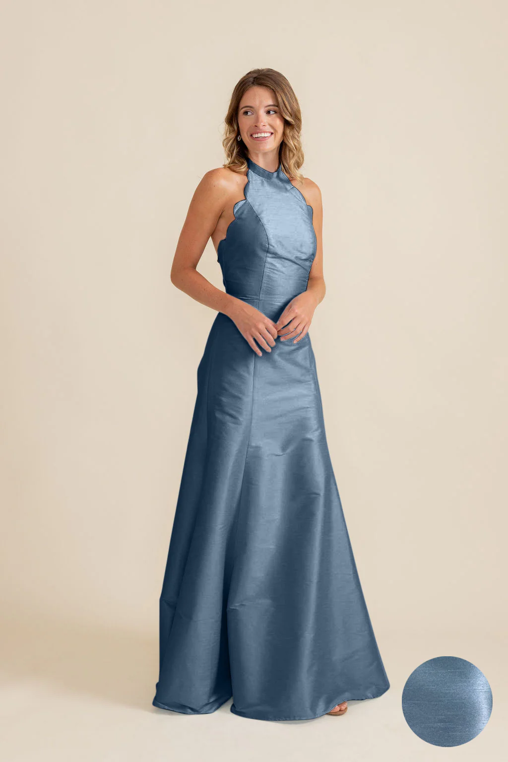 Margot Bodice with Trumpet Skirt in Shantung - Image 11