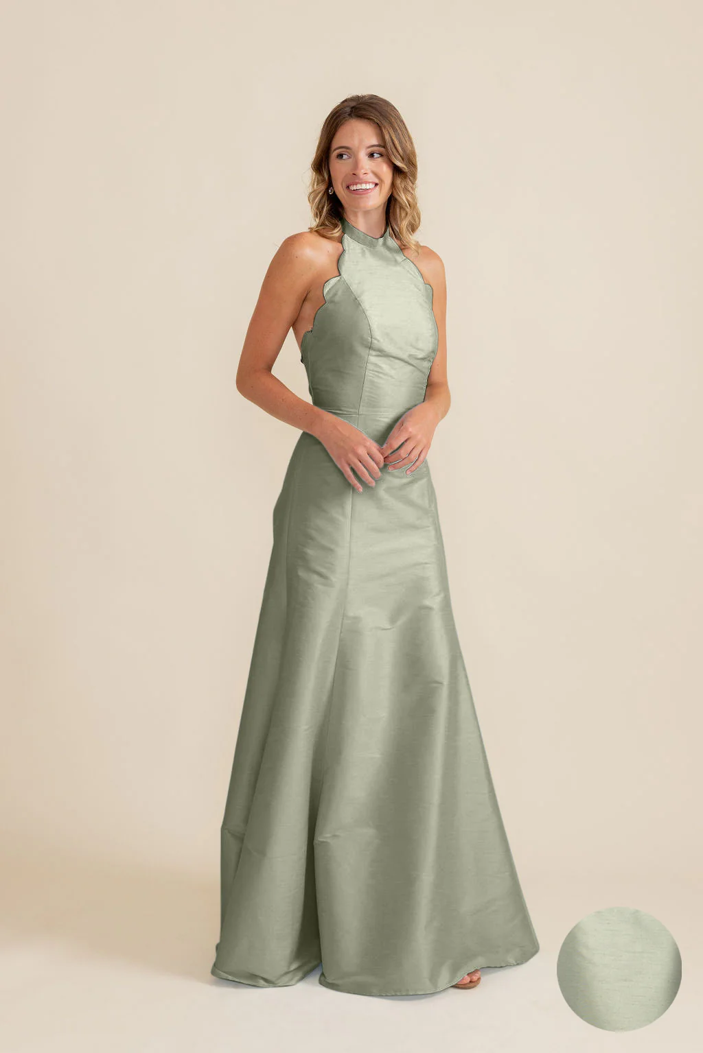 Margot Bodice with Trumpet Skirt in Shantung - Image 17