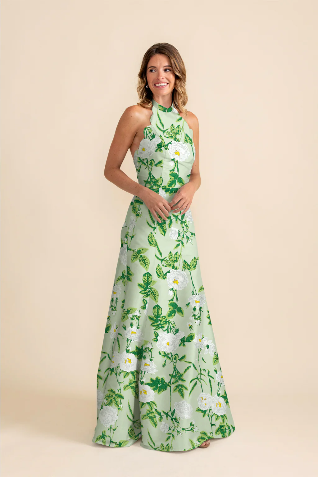 Margot Bodice with Trumpet Skirt in Camellia Jacquard - Image 2