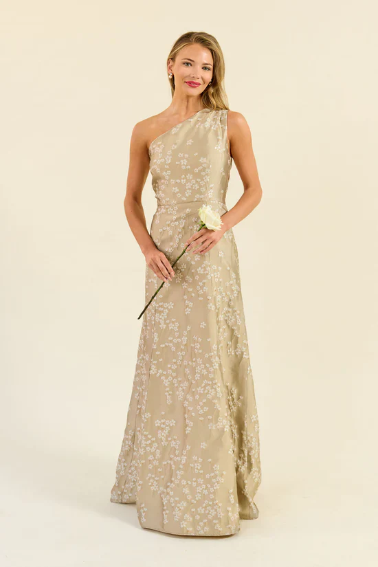 Marissa Bodice with Flute Skirt in Daisy Jacquard